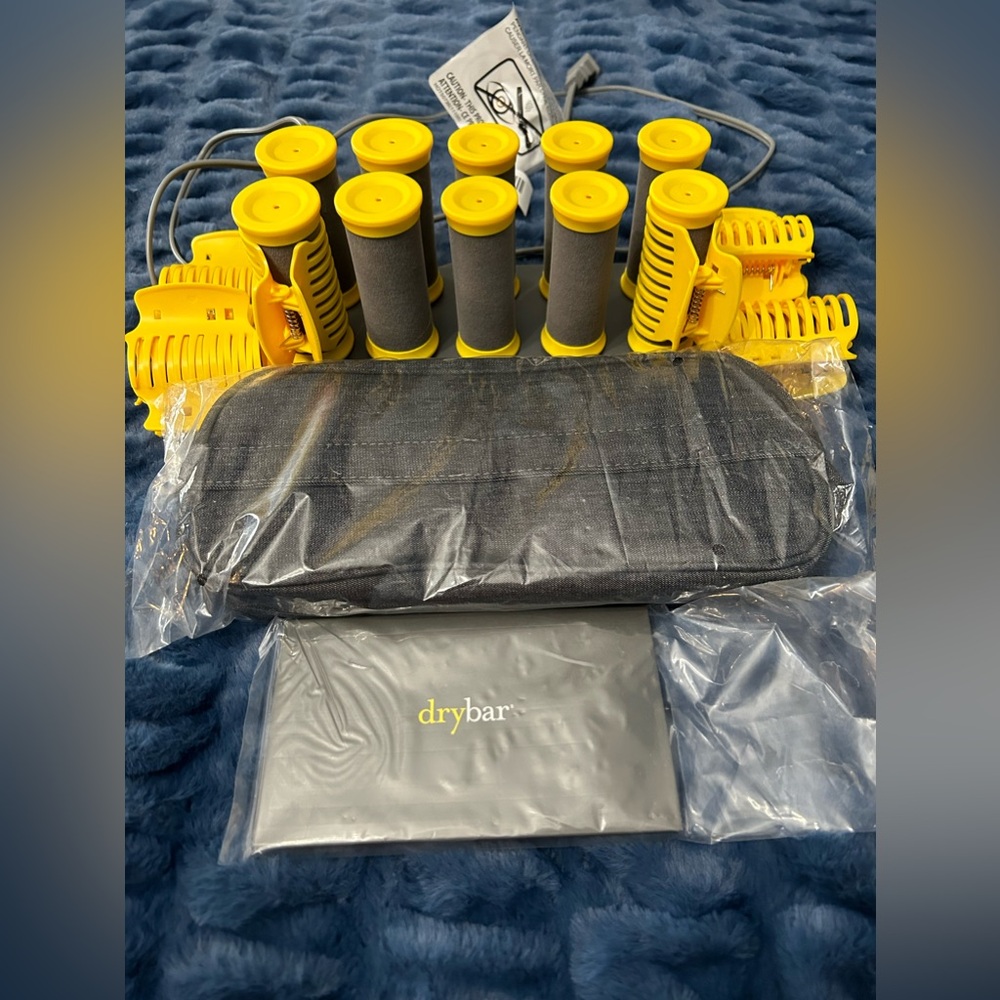 Drybar Yellow and Gray Hair Rollers Set